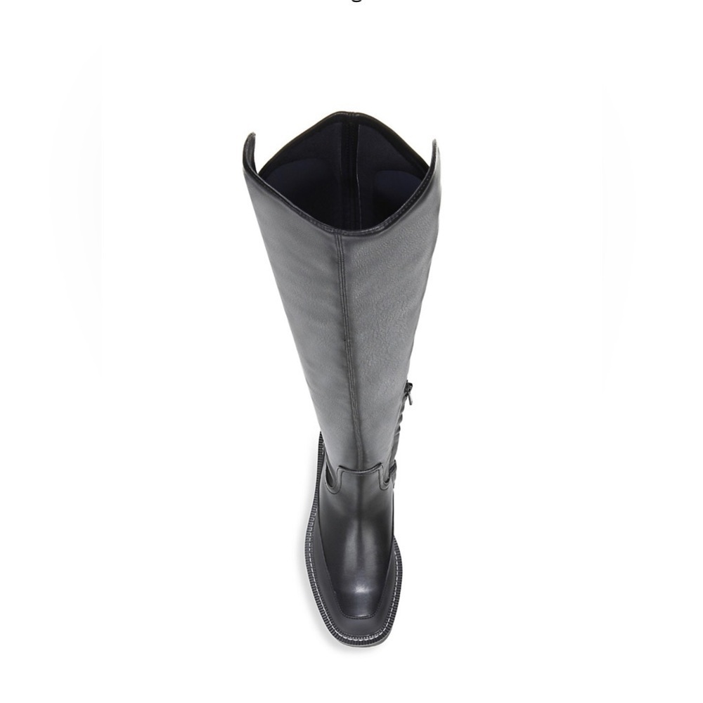 SAM EDELMAN LERUE OVER THE KNEE TALL FAUX LEATHER BOOTS BLACK 7.5 M NEW - Picture 8 of 9